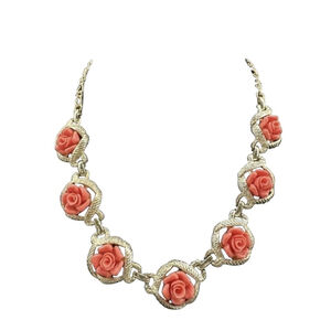 PINK ROSES DESIGNER SARAH COVENTRY NECKLACE 17 IN